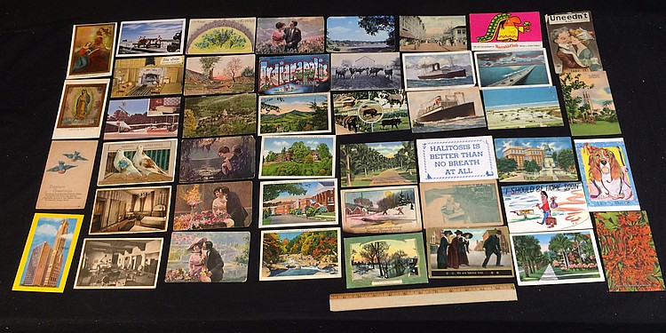 Lot of 44 Postcards, Vintage and Antique