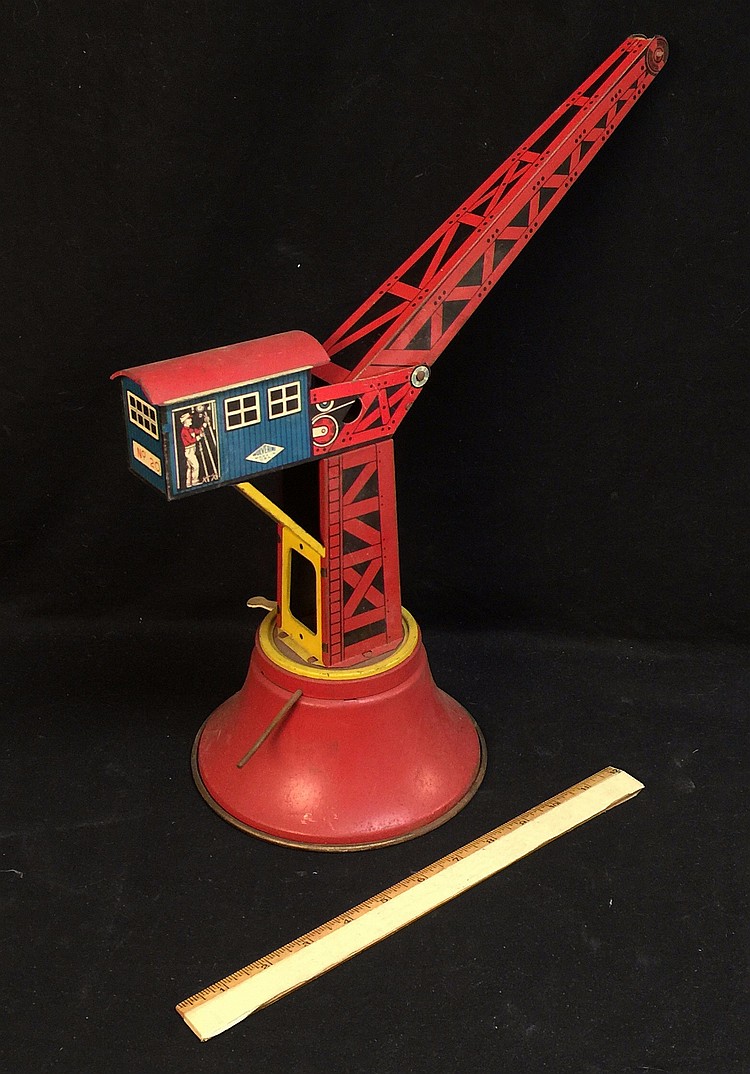 Wolverine Tin Litho Crane Toy, Vintage