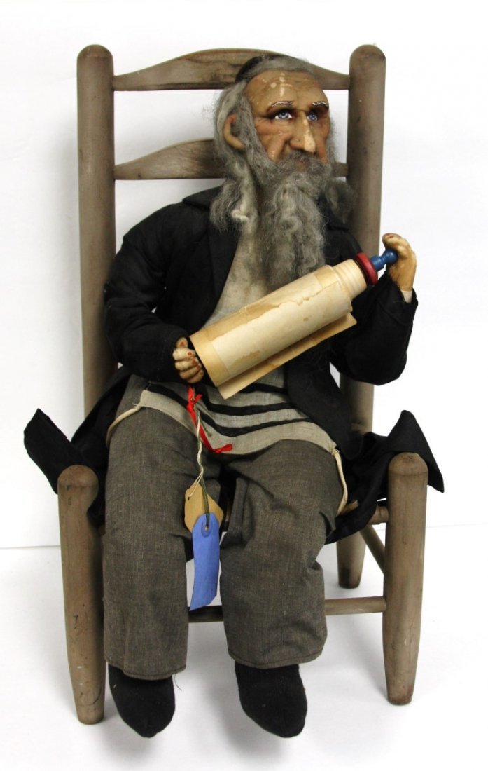 French Handmade Cloth Rabbi Doll
