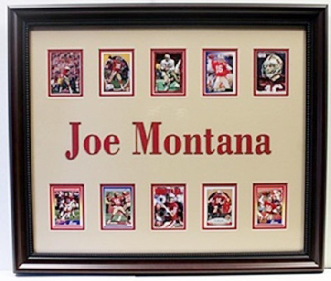 Joe Montana Custom Framed Memorabilia W/ 10 Authentic