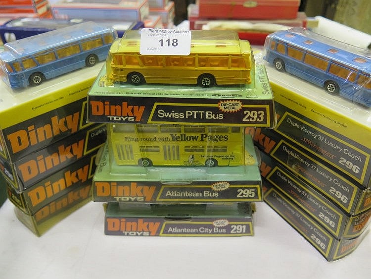 Seven Dinky 296, one 291, one 293 and one 295
