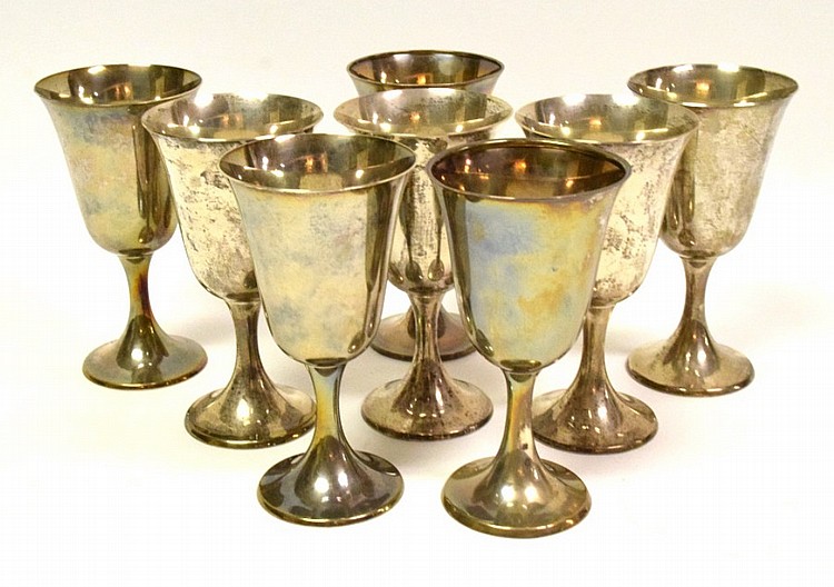 Set 8 Gorham Sterling Silver Goblets