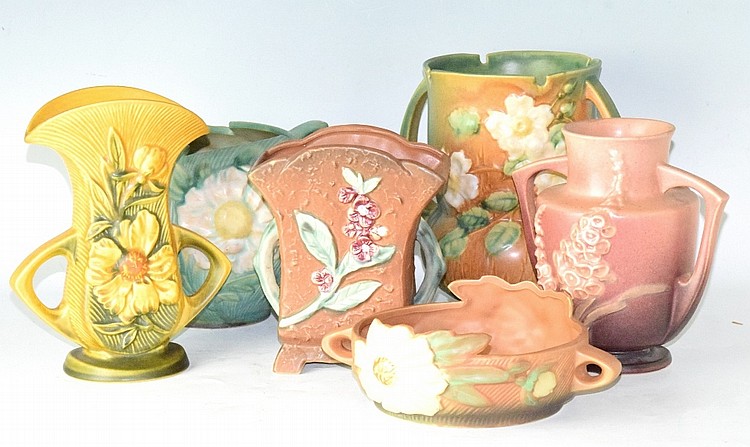 Roseville Pottery Group Lot Six Vases
