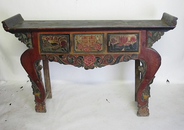 Antique Chinese Painted Altar Table