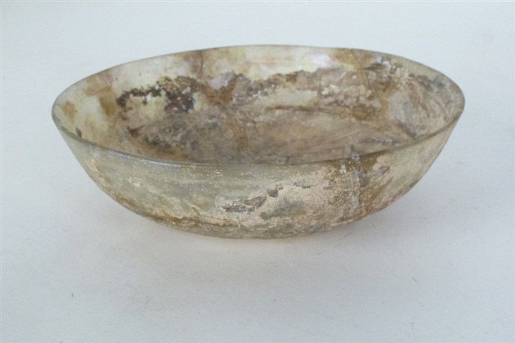 Ancient Iridescent Glass Bowl