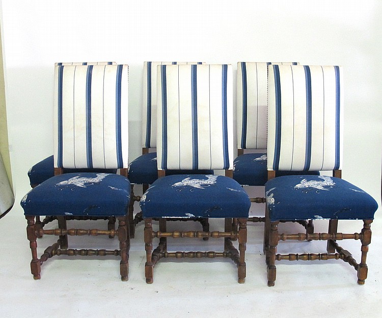 Set of Six Upholstered Dining Chairs