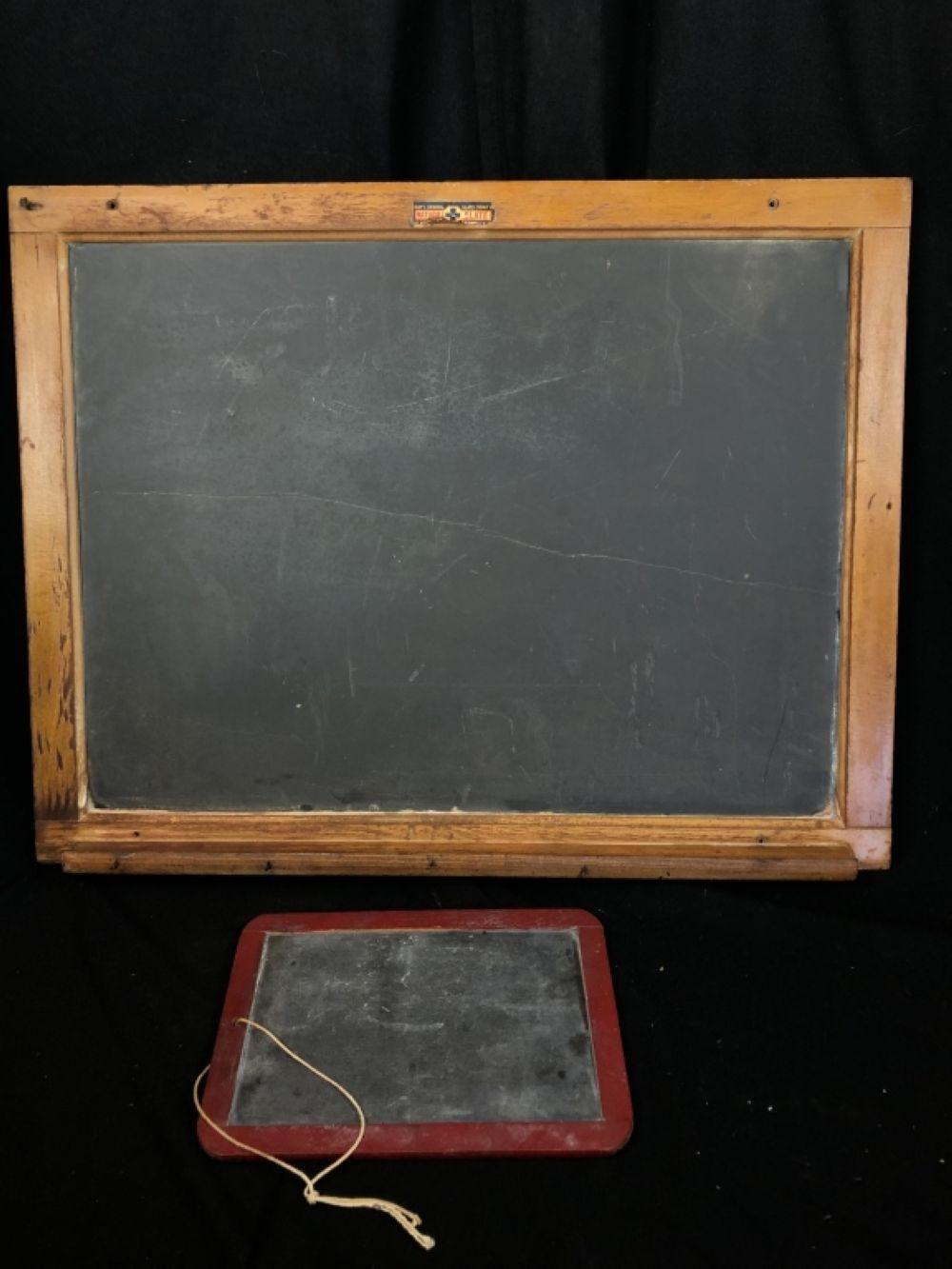 2 Wood Framed Double Sided Slate Chalkboards