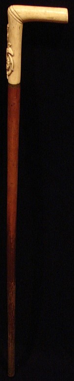 Antique Walking Stick / Cane - Carved Ivory Handl