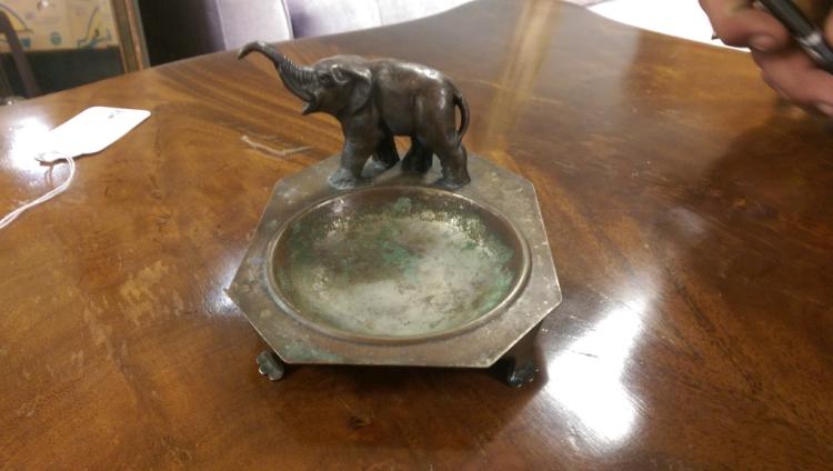 Two Figural Metal Copper Ashtrays