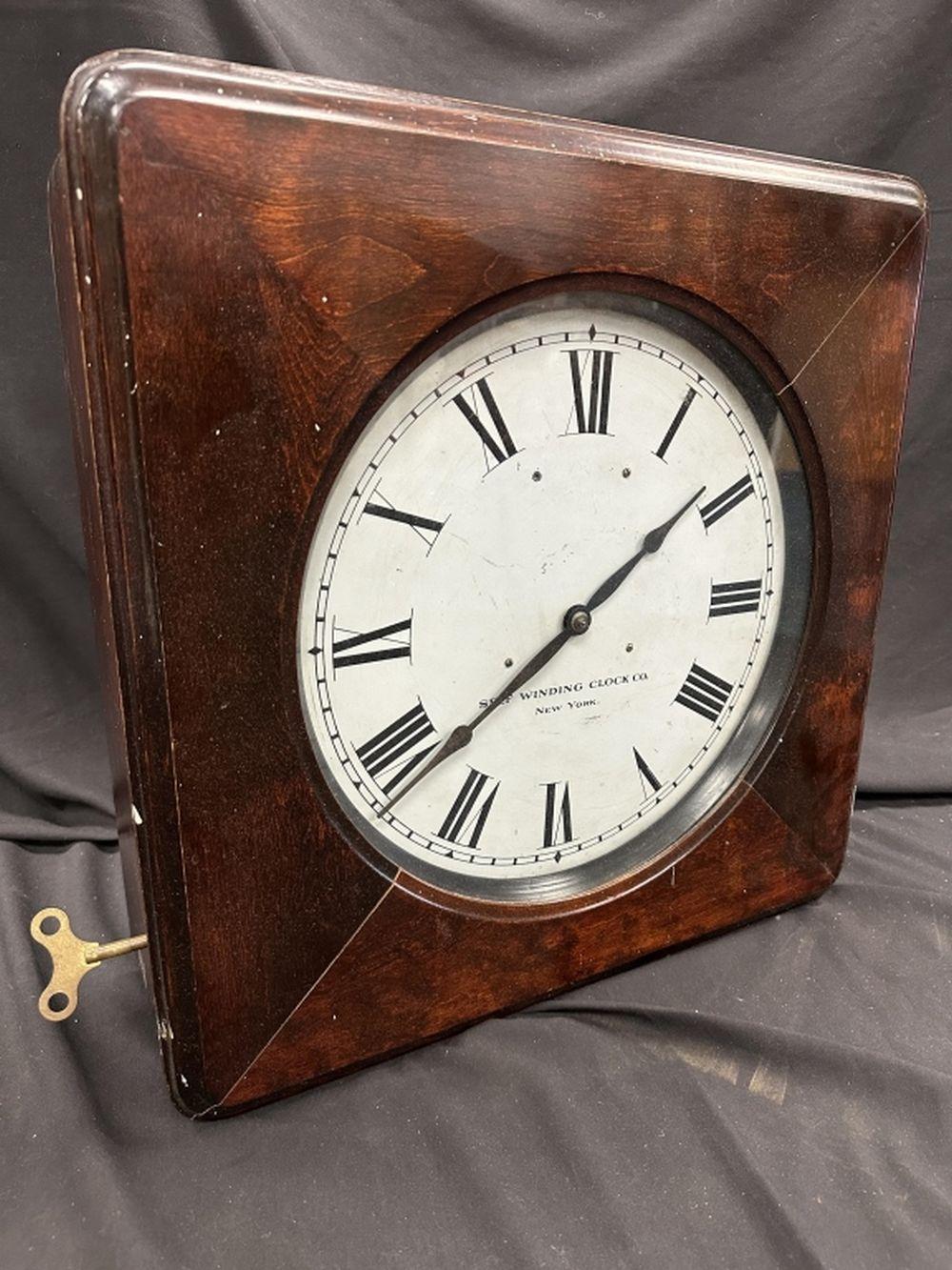 Vintage Self Winding Clock Company Wall Clock