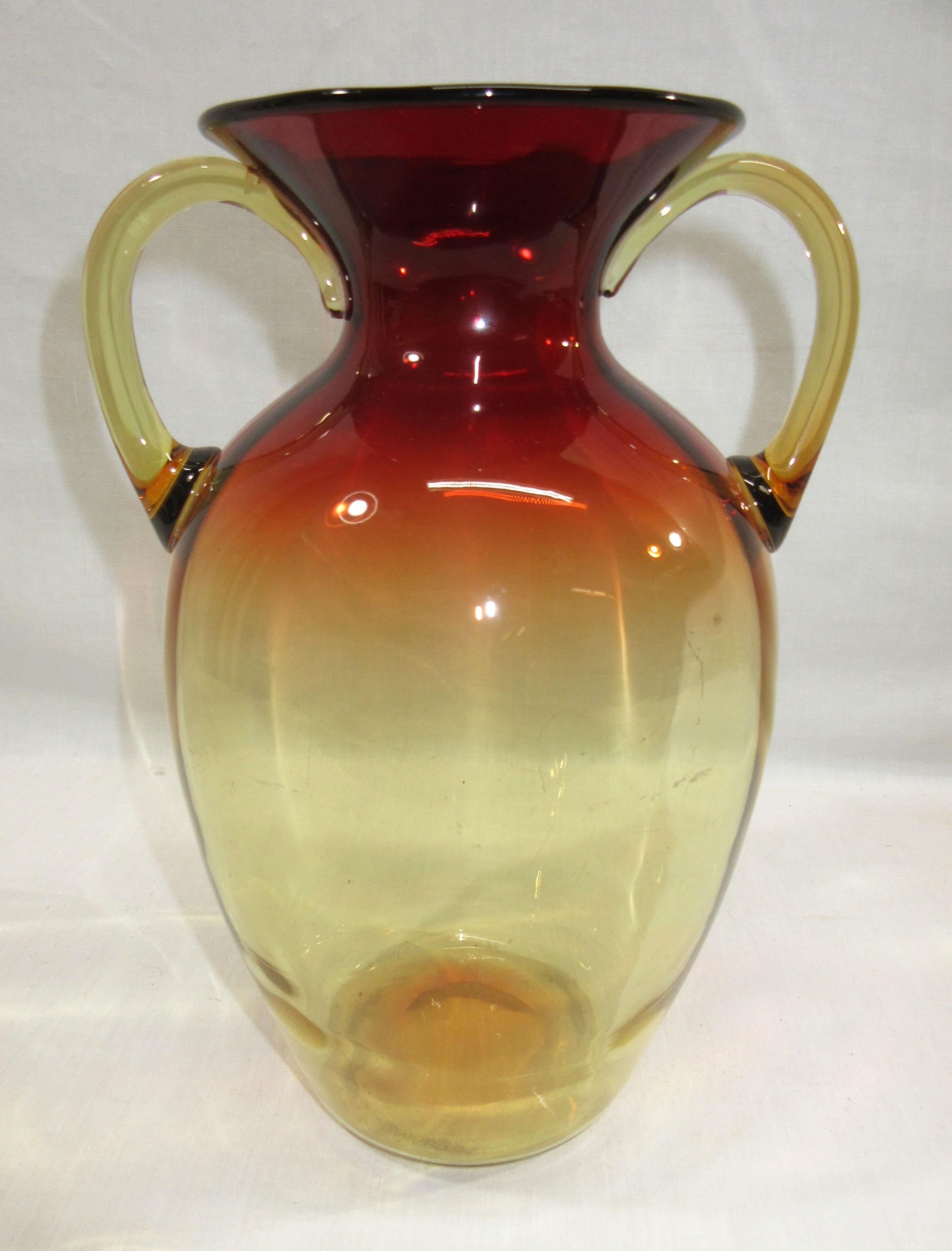 Sgnd. Libbey Amberina Vase