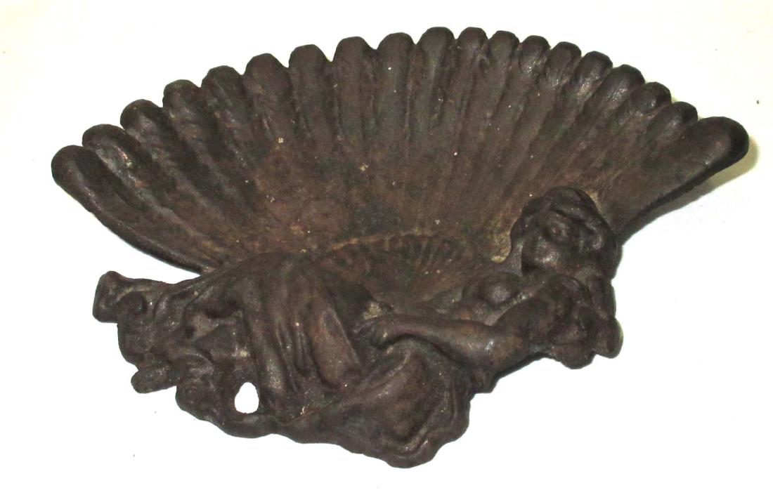Antique Cast Iron Tray w/ Woman