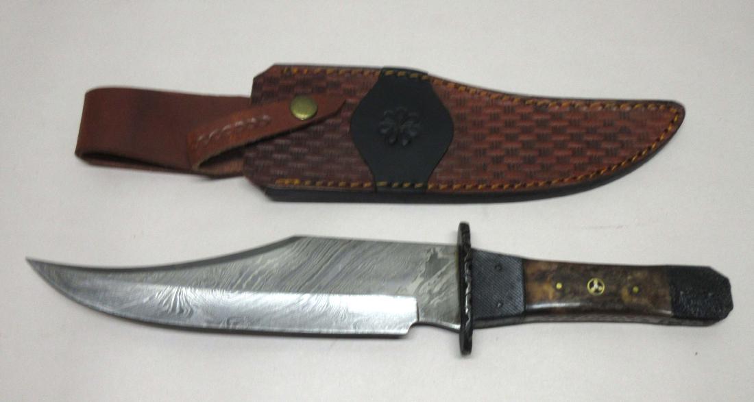 13 3/4" Damascus Bowie Knife