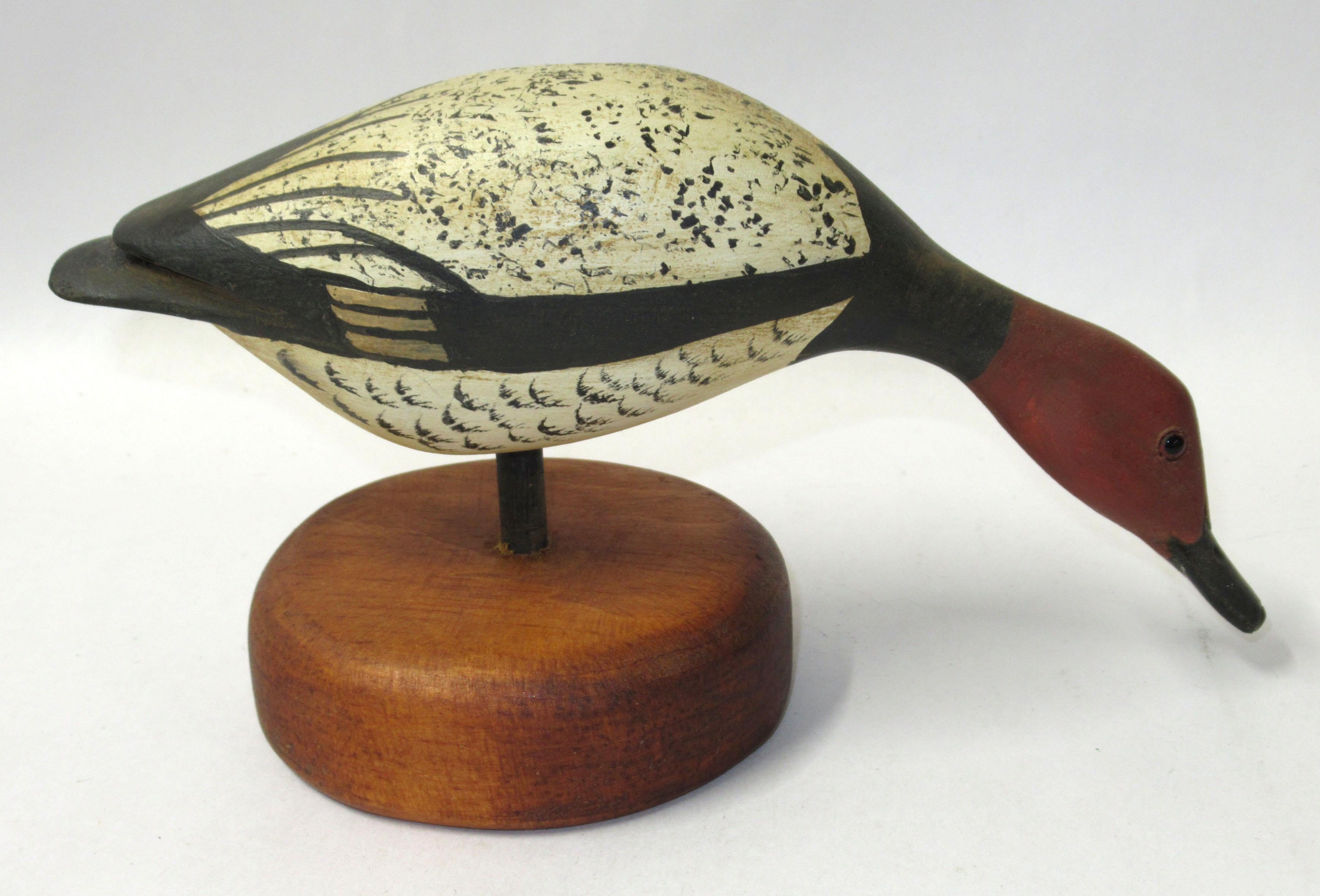 Hand Carved Miniature Duck Decoy Sgnd Bob Lee