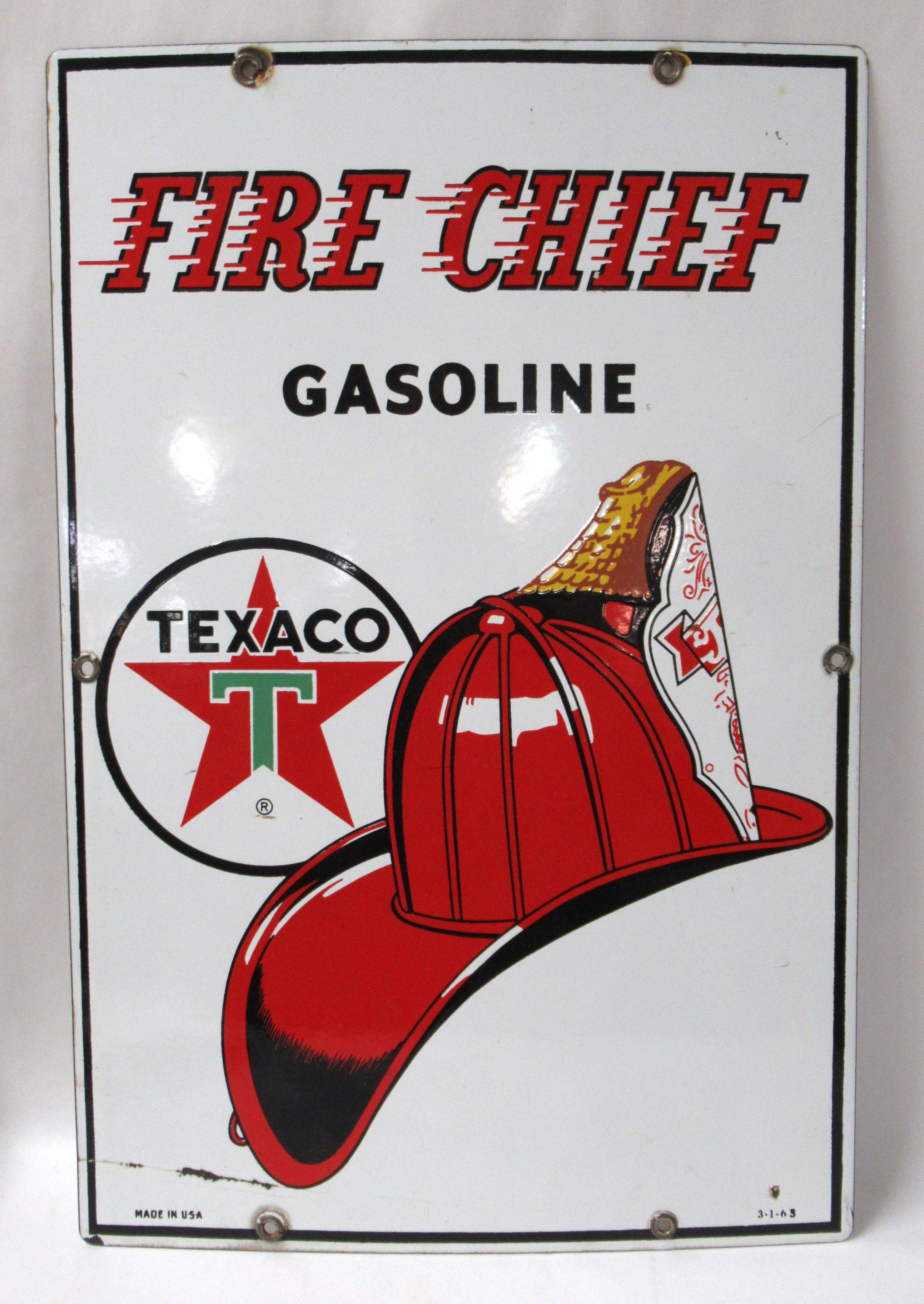Porcelain Texaco Fire Chief Sig