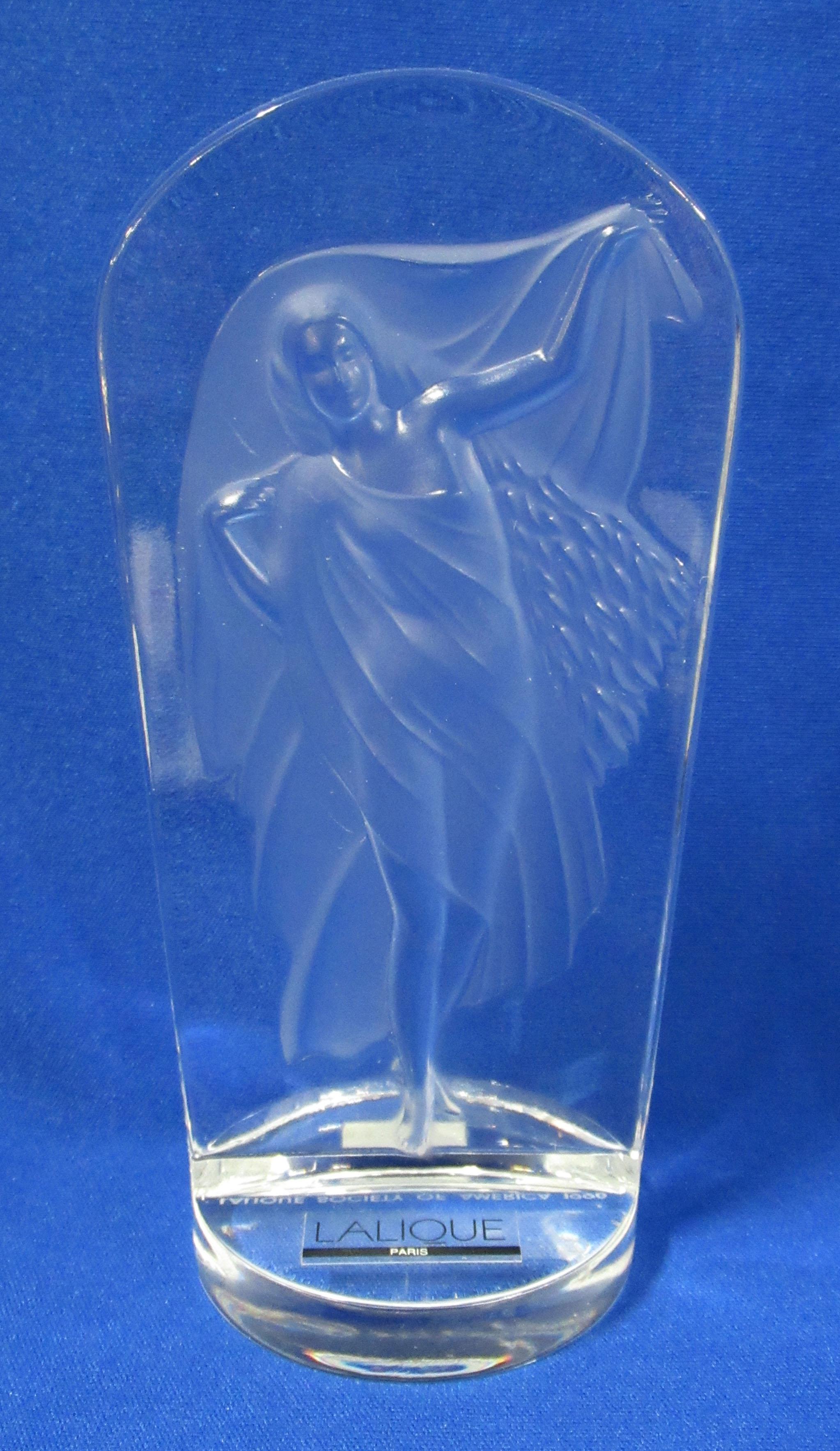 Sgnd Lalique Paperweight w/ Dancing Lady