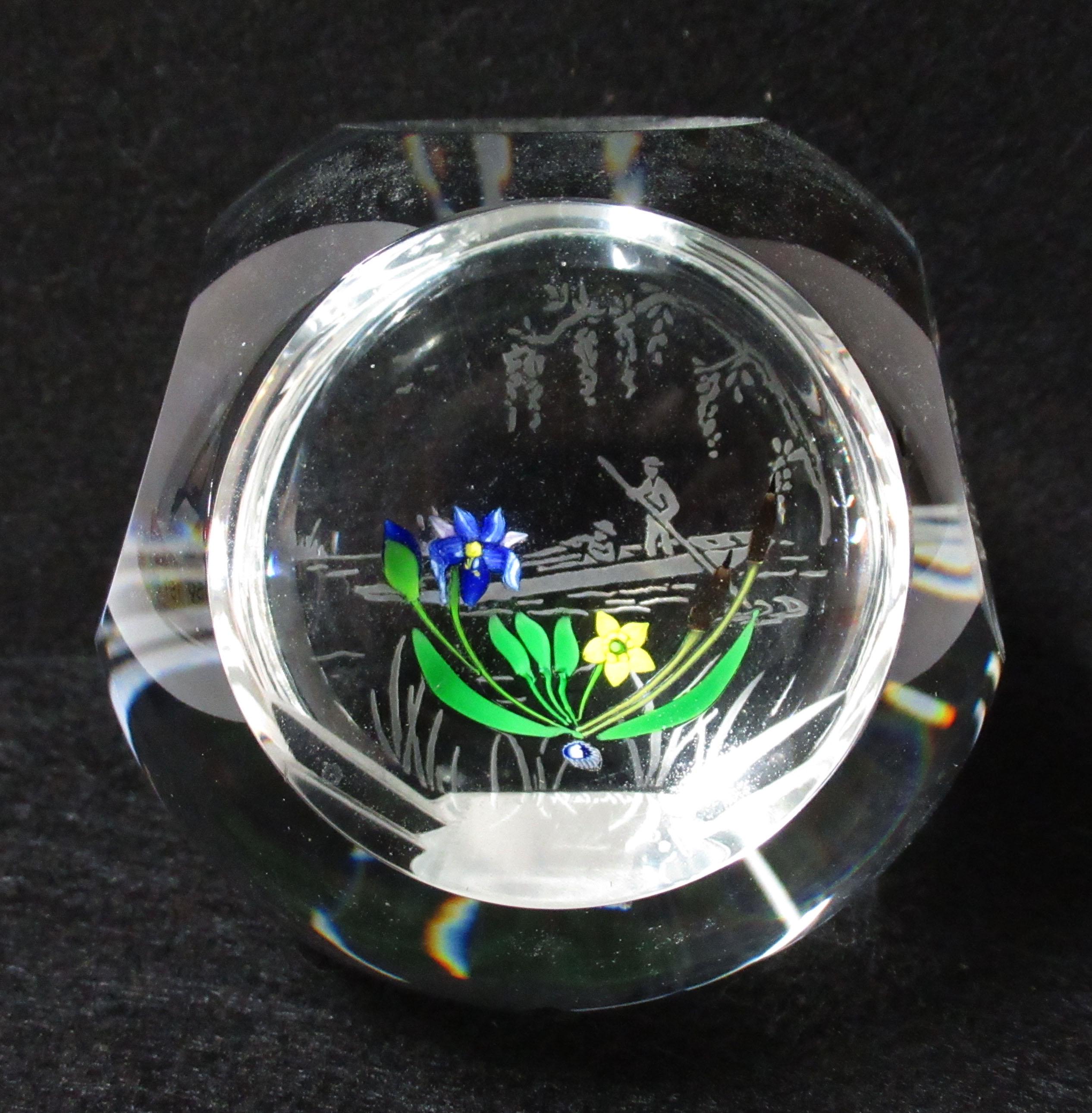 Caithness Paperweight "Punting on the River"