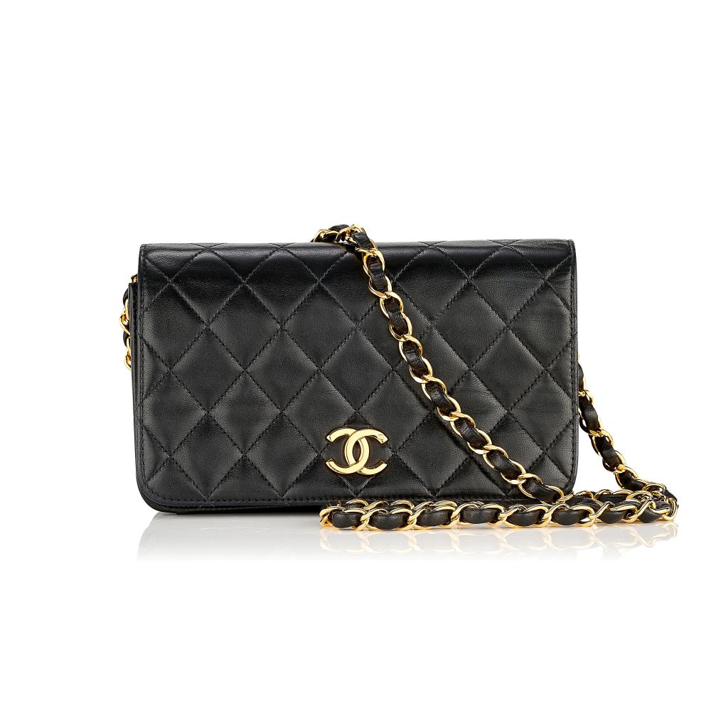 CHANEL, A VINTAGE MINI QUILTED FULL FLAP BAG quilted lamb leather