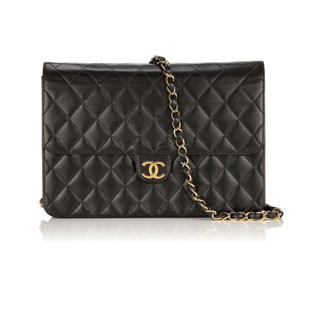 CHANEL, A VINTAGE CLASSIC QUILTED FULL FLAP BAG quilted lamb leather