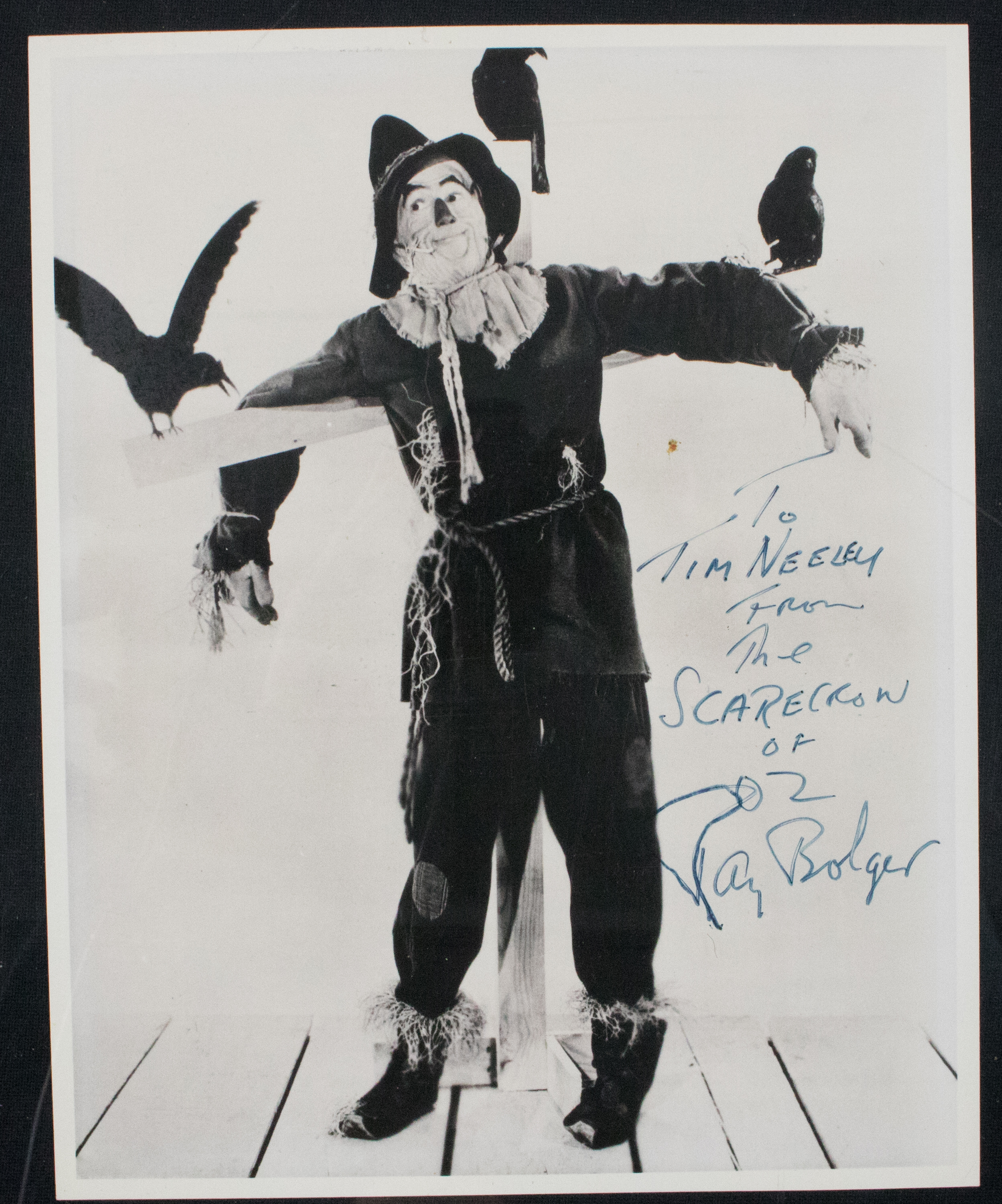 Lot of (2) Wizard of Oz Signed Items Incl. Ray Bolger Scarecrow Photo