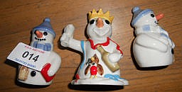 WADE SNOWMAN FIGURINES (3) "CHRISTMAS CHEER"