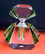 CRYSTAL GLASS Medium 10.5cm High ART DECO GREEN