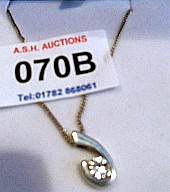 SILVER WHITE STONE SET NECKLACE (Boxed)