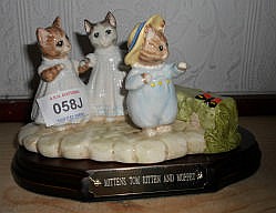 BESWICK TABLEAU "MITTENS,TOM KITTEN AND MOPPET"