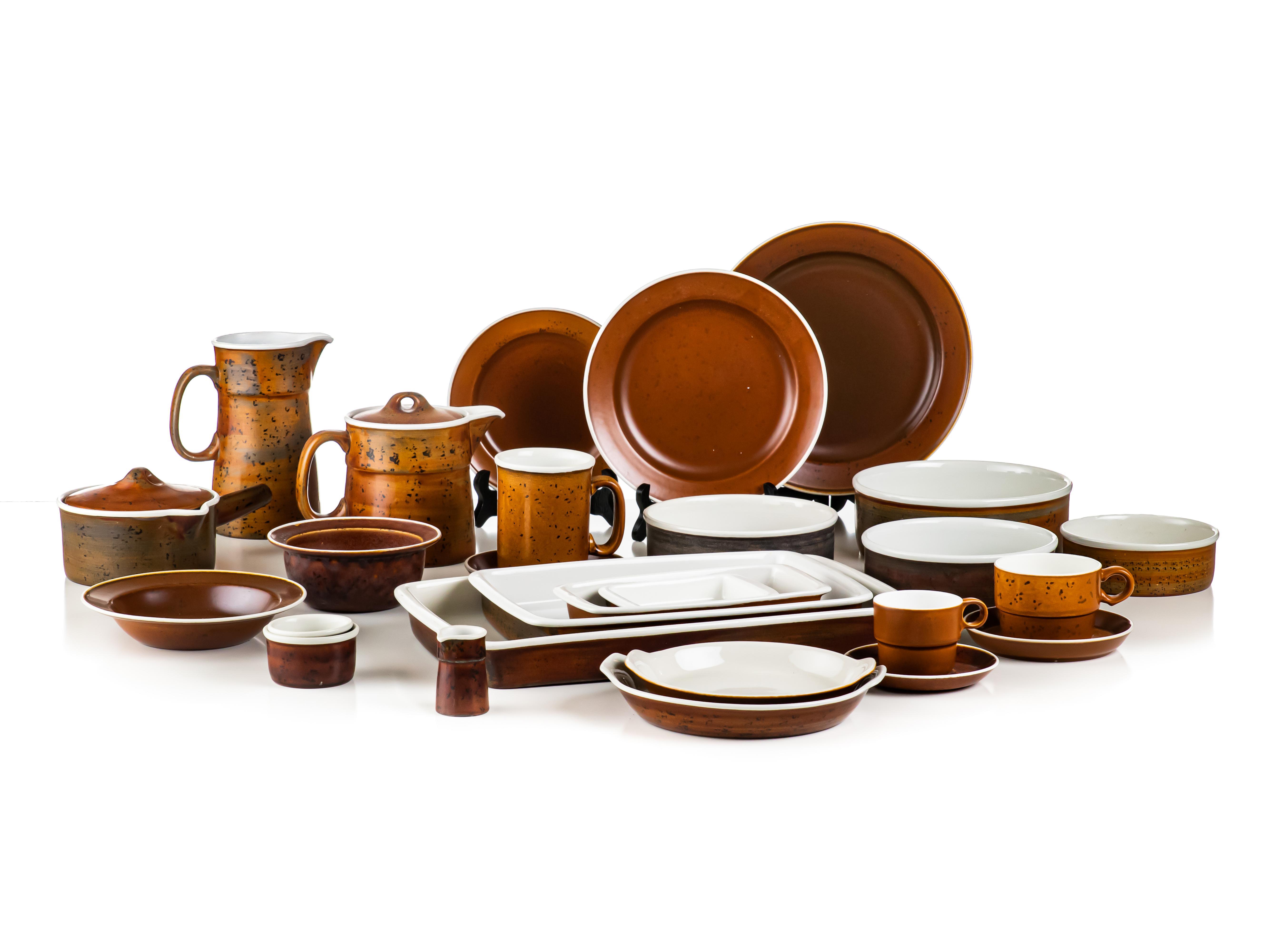 STIG LINDBERG (1916-1982), mat & kaffeservis, 114 delar, "Coq", Gustavsberg