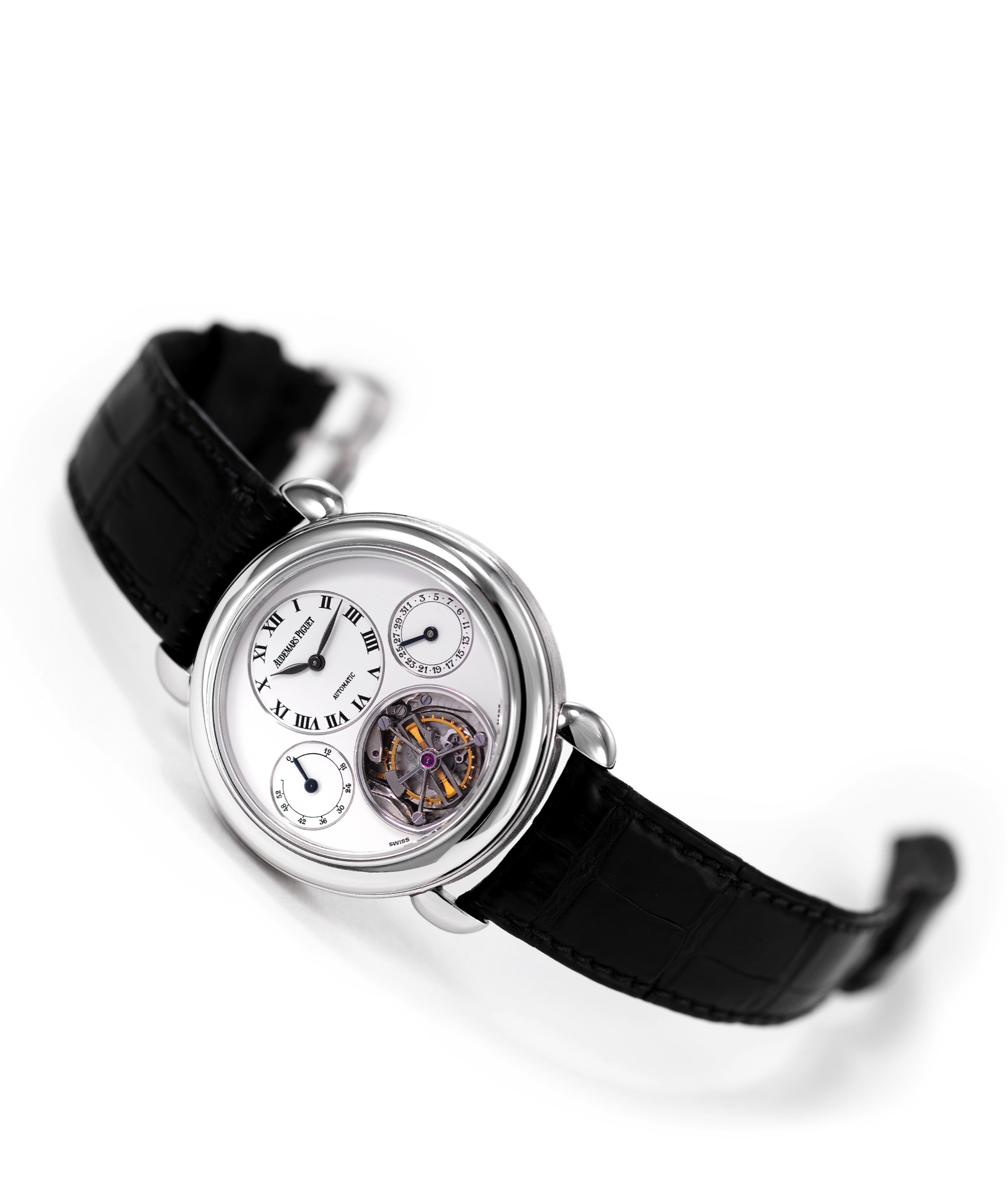 Audemars Piguet - Platinum - Tourbillon Audemars Piguet, Genève, "Automatic Tourbillon with Power Reserve", No. 36, case No. D 35938. Made in the 1990s