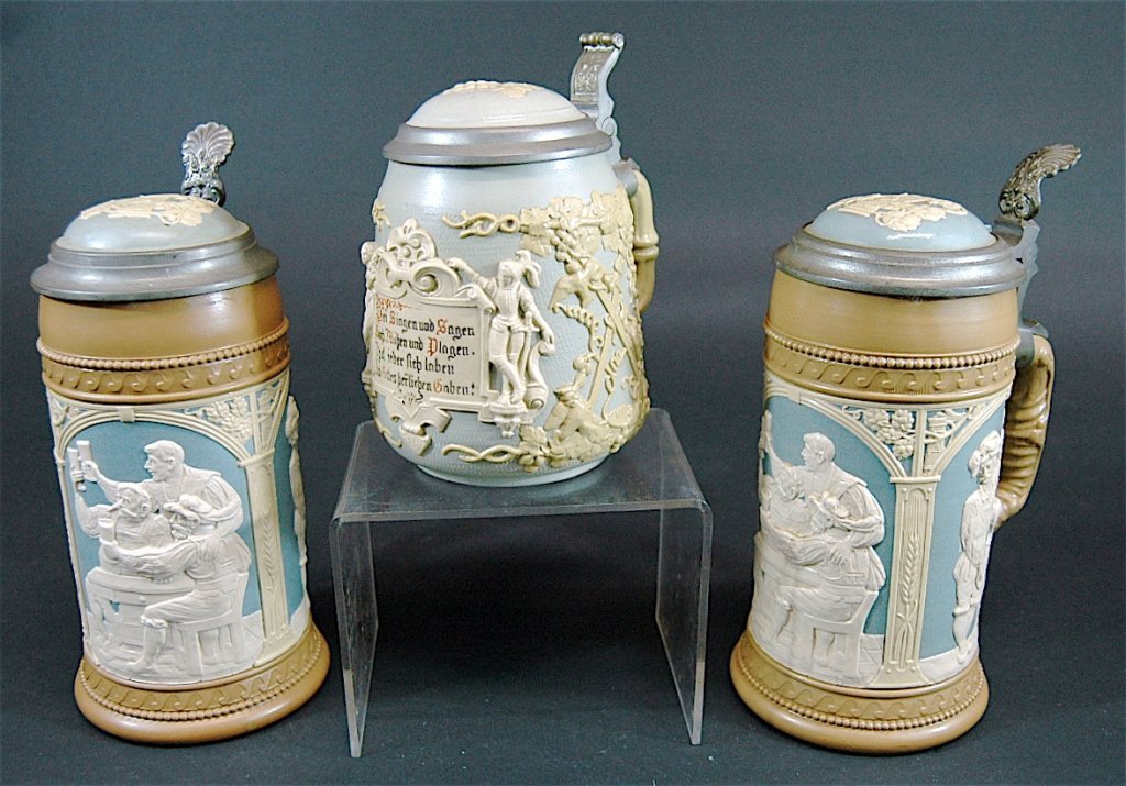 3 Villeroy & Boch, Mettlach Steins