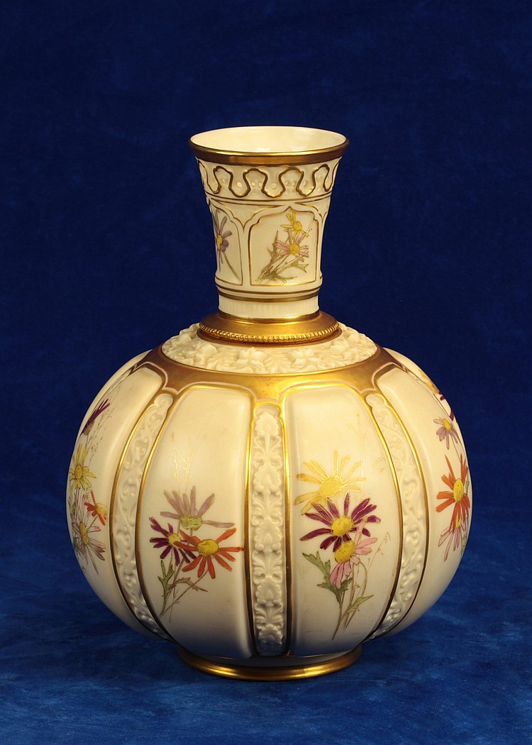 Royal Worcester Hand Painted Porcelain Centerpiece