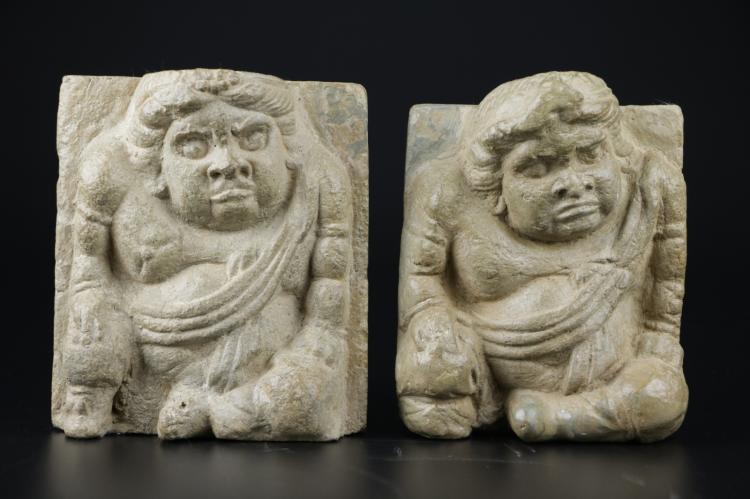 Pair of Tang Dynasty Chinese Stone Figures
