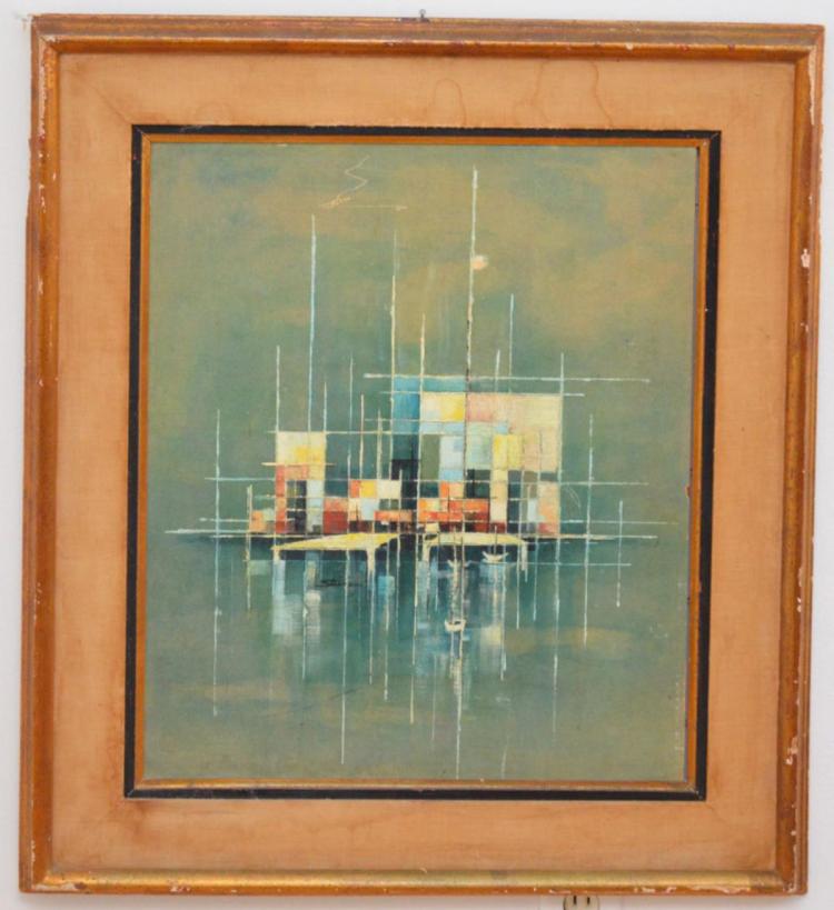 Signed Geometric Abstract Painting