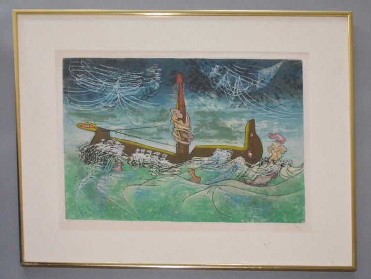 Signed & Titled Roberto Matta Lithograph