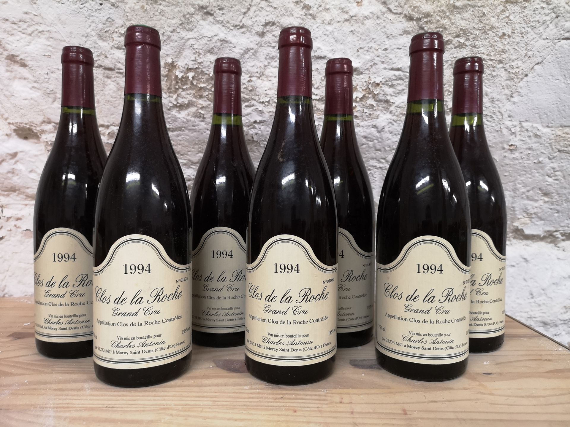 7 bouteilles CLOS DE LA ROCHE Grand Cru 1994... - Lot 44 - Brissonneau