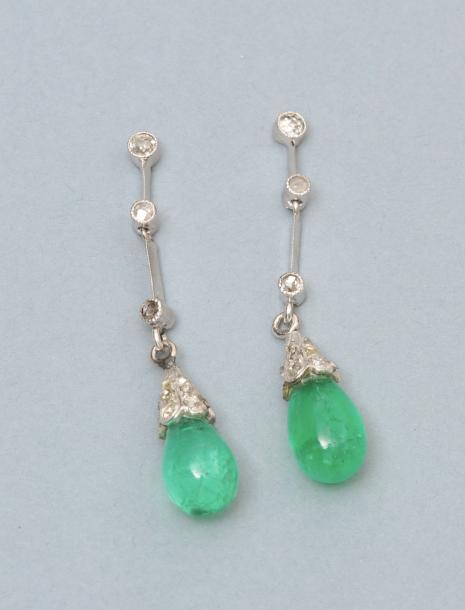 Pendants d'oreilles en or gris 750MM et,…