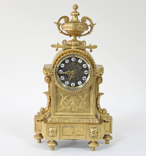 A French gilt metal mantel clock