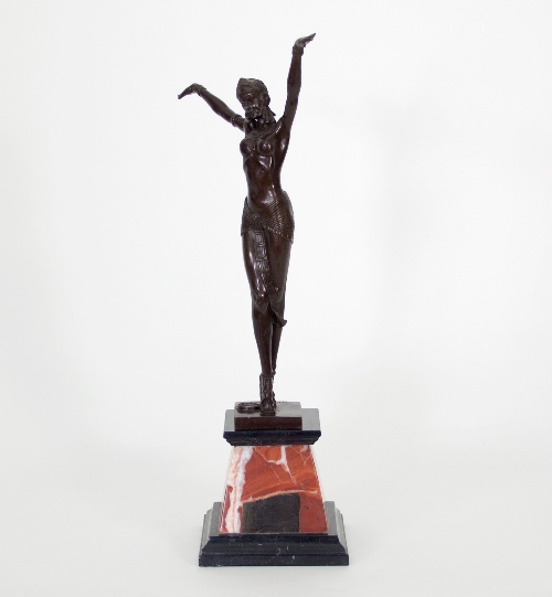 After Demetre Chiparus/An Art Deco style bronze figure