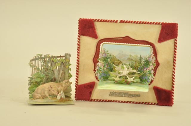 TWO RAPHAEL TUCK CHRISTMAS CARDS