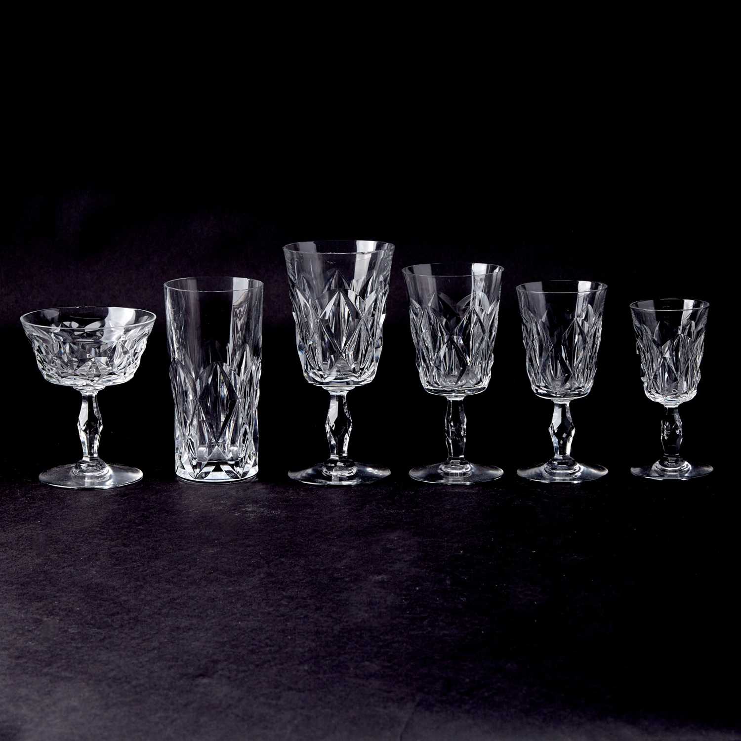 Baccarat Blown and Cut Glass "Choiseul" Pattern Partial Stemware and