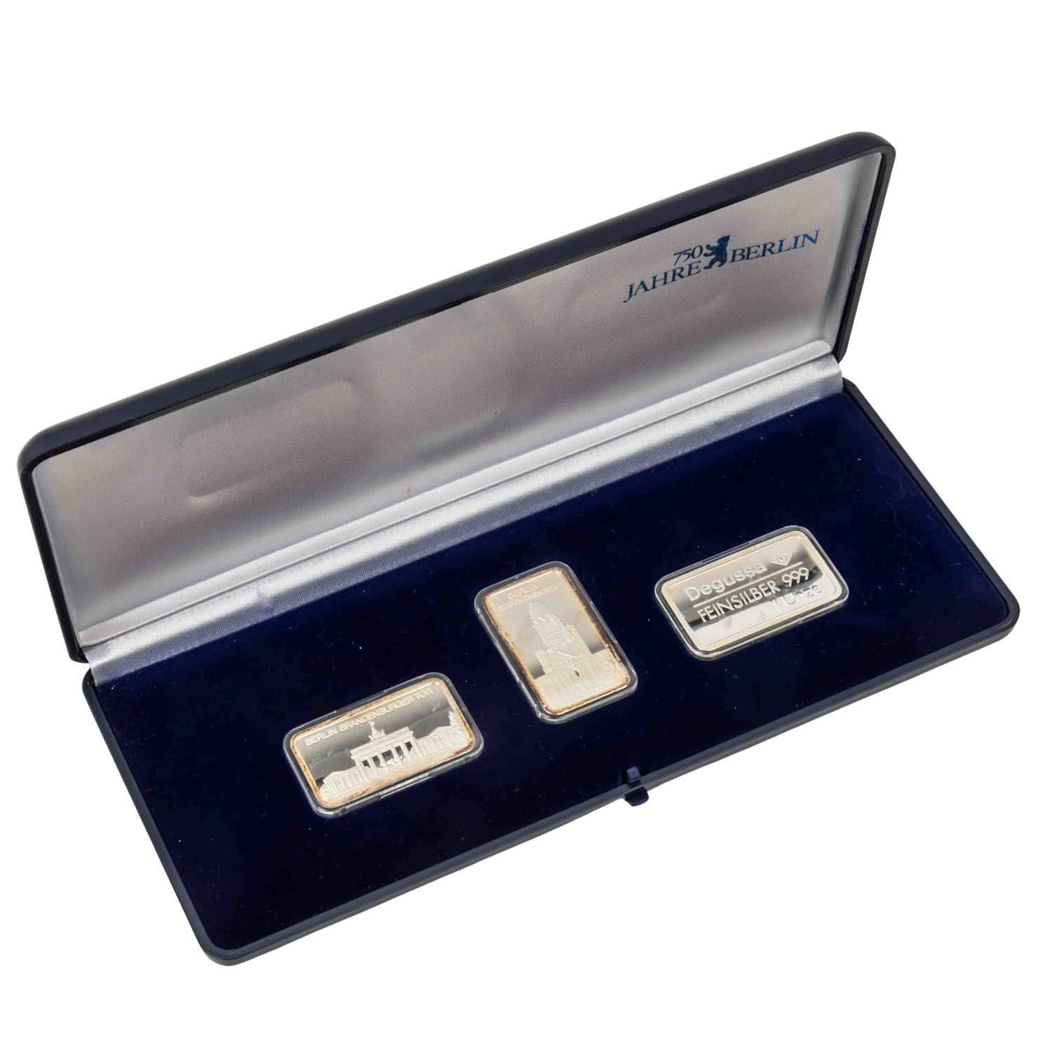 3x SILBERbarren - 750 Jahre Berlin, je 1oz