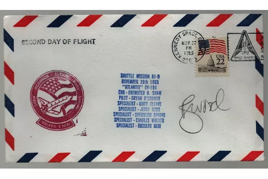 Astronaut Robert Wood signed NASA Space Shuttle Mission 61-B second