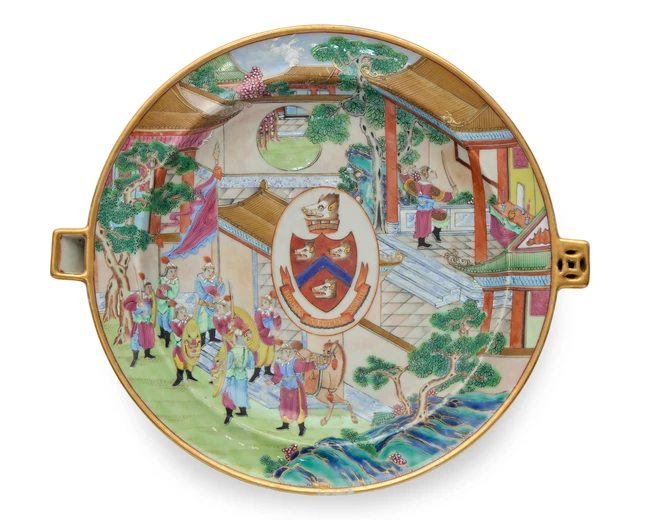 A Chinese Guangzhou (Canton) famille rose armorial...