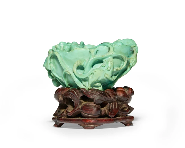 A small Chinese turquoise matrix washer Late...