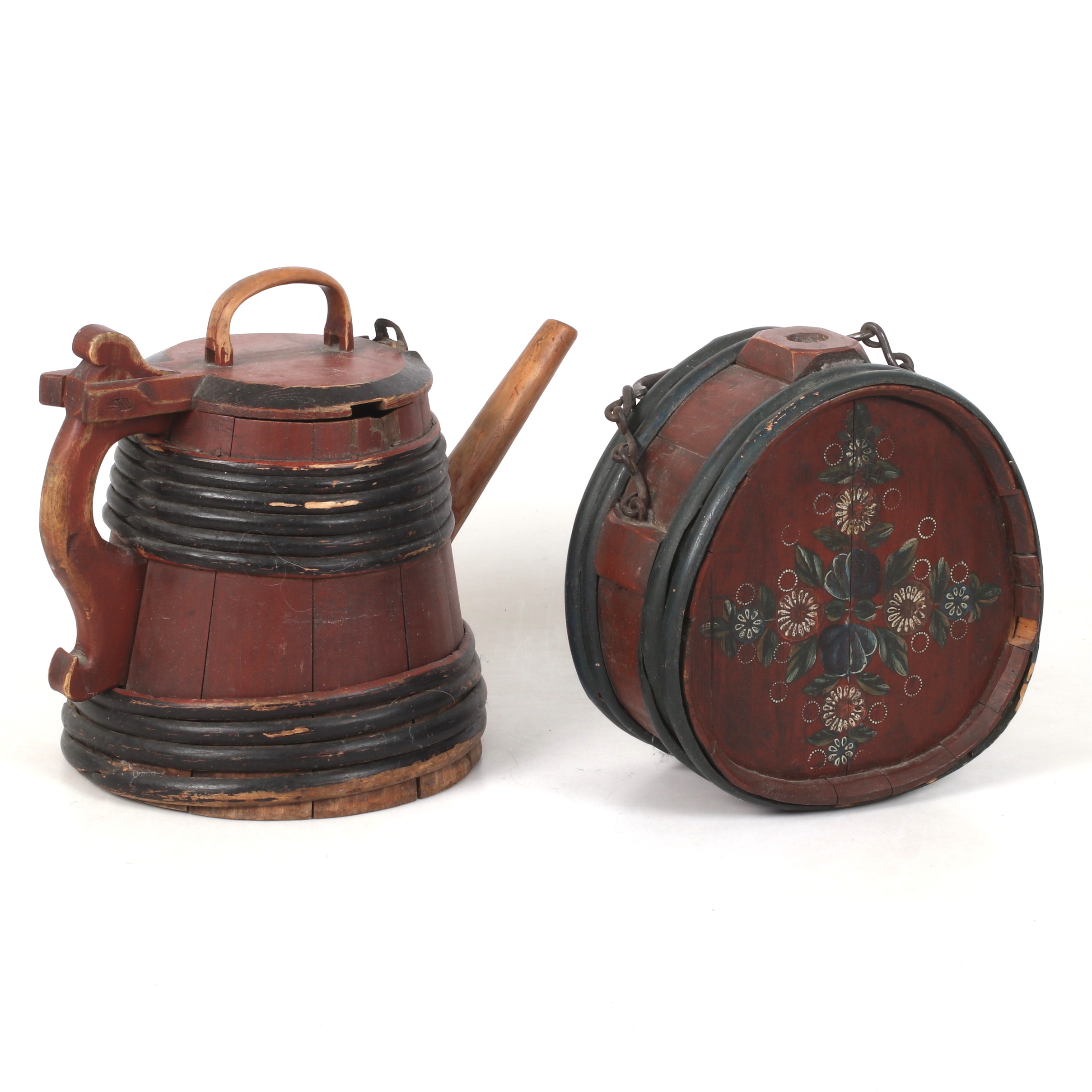 PIPSTÅNKA och KAGGE, 2 delar allmoge, 1800-tal.