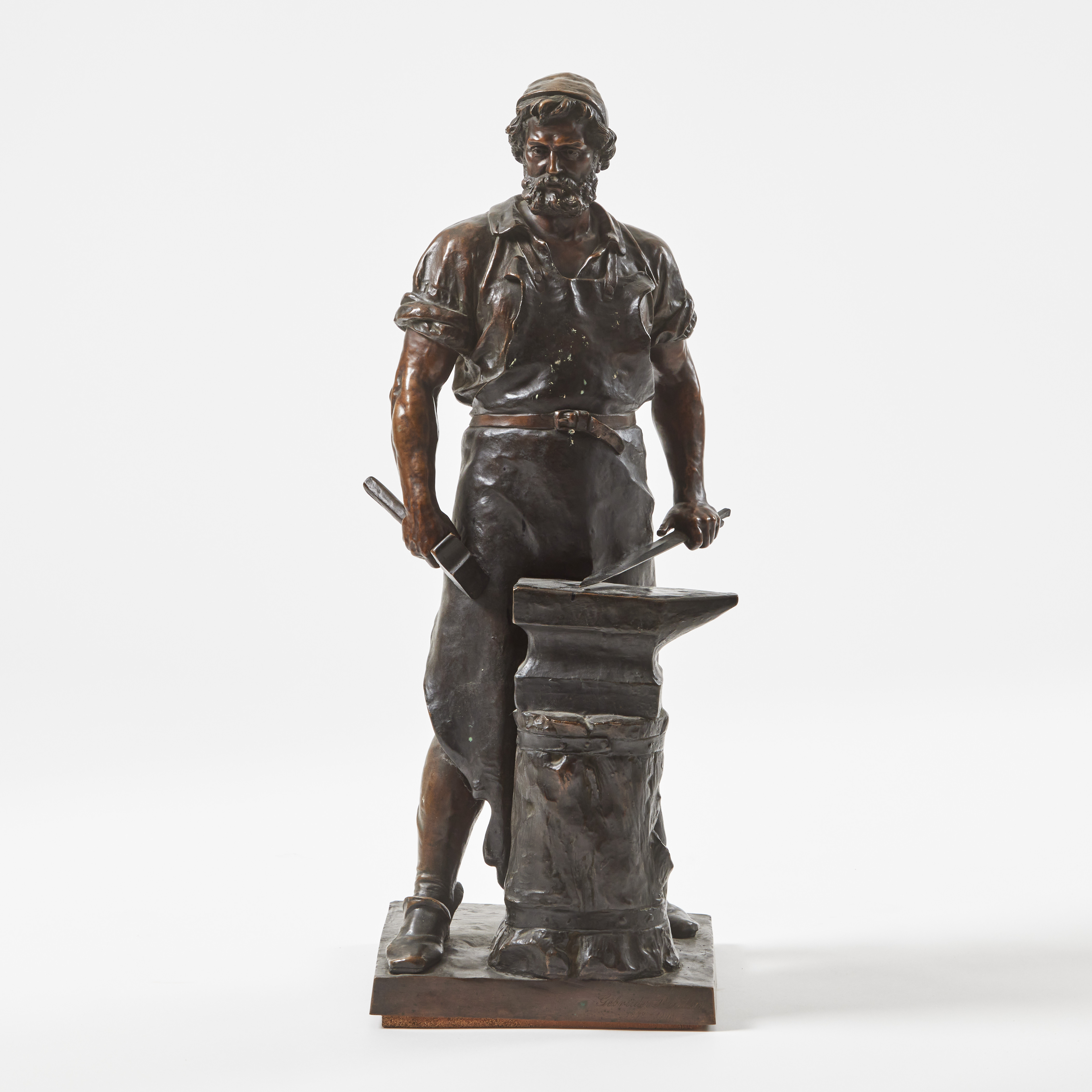 WILHELM ALBERMANN (Tyskland 1835-1913) "Smeden från Solingen", patinerad