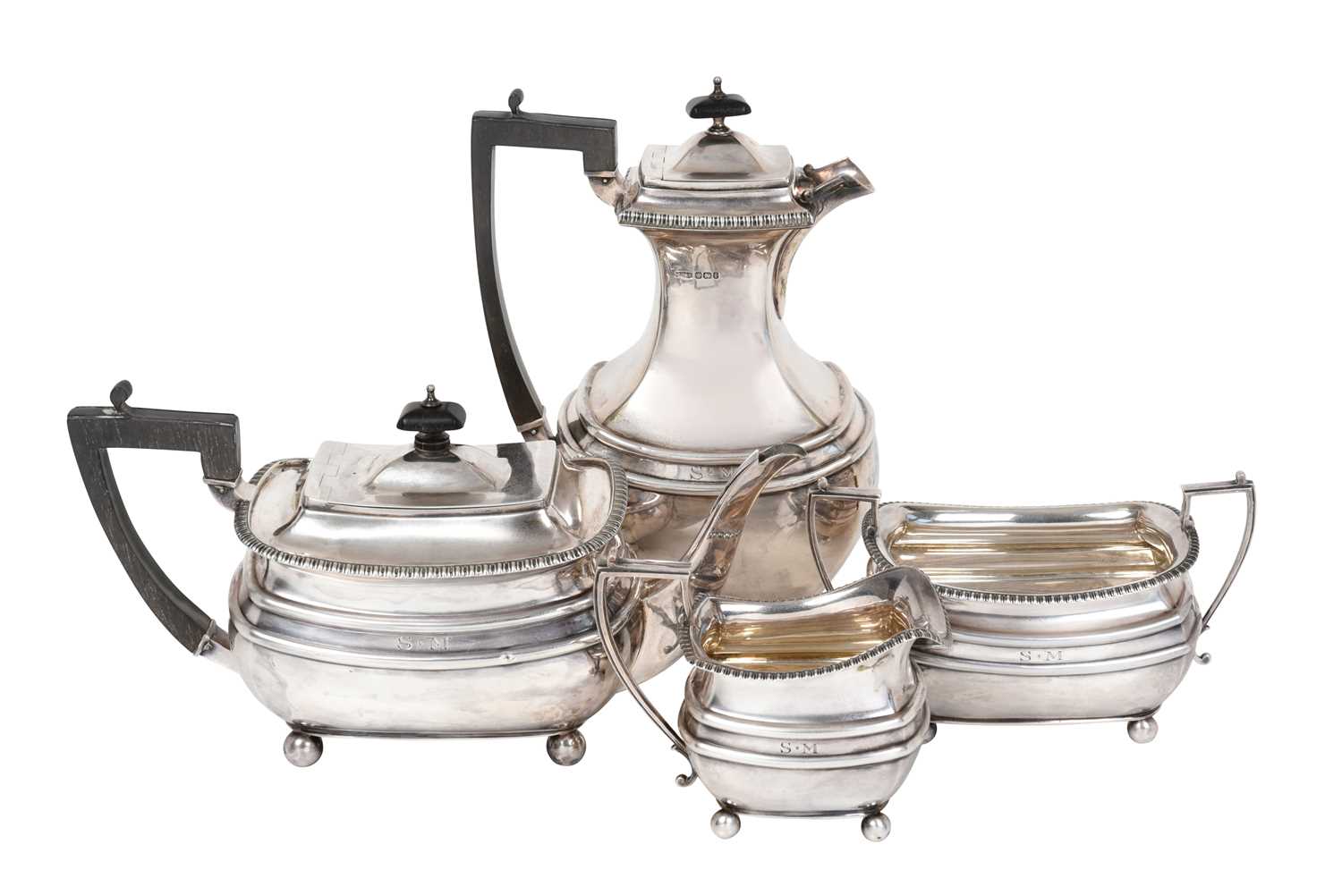 A Four-Piece Victorian Silver Tea-Service by James Dixon and Sons
