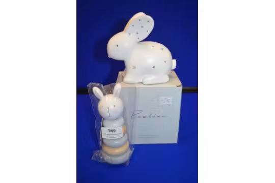 *Bambino Rabbit Money Bank, plus Wooden Rabbit Toy