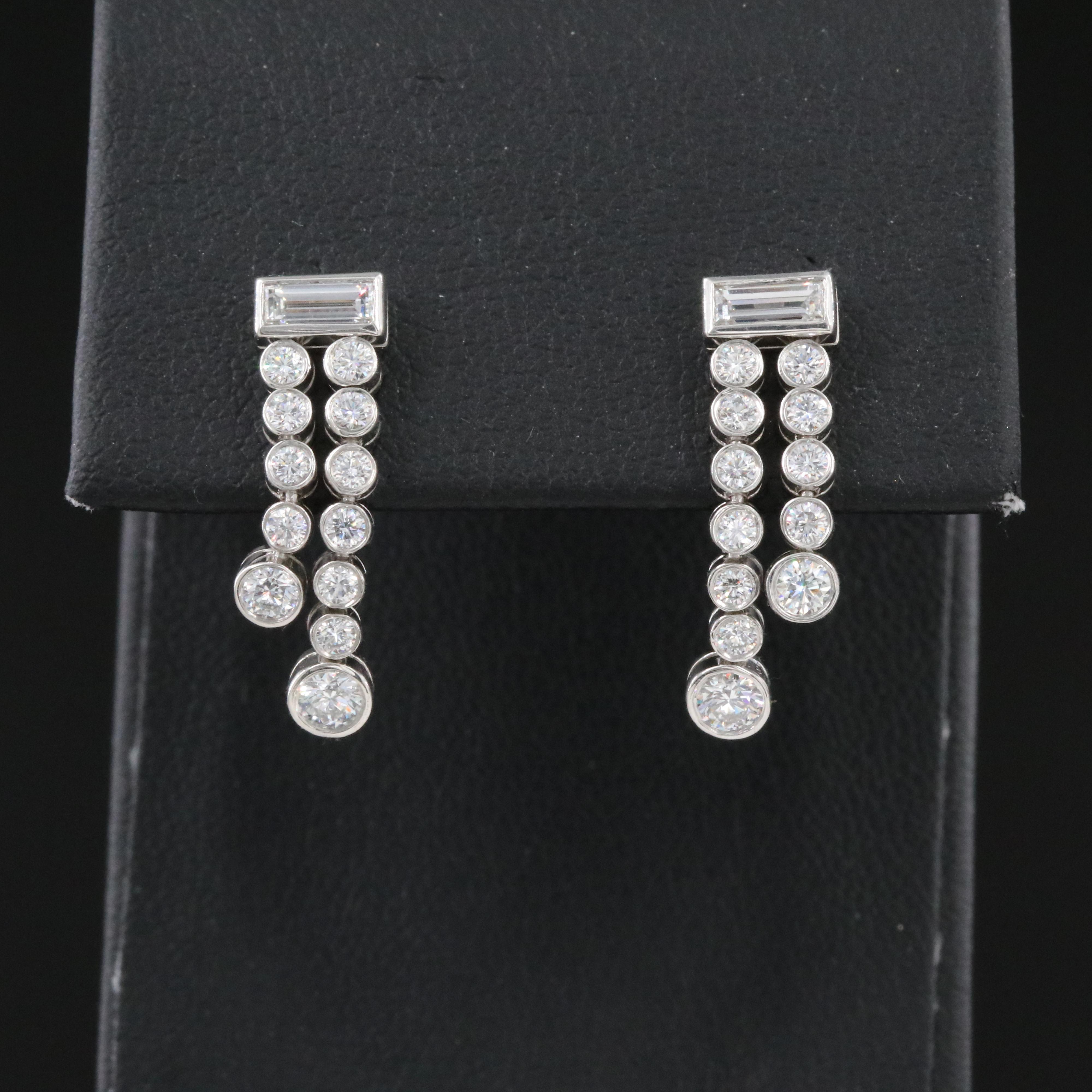 Tiffany & Co. Jazz Platinum 1.22 CTW Double Drop Earrings
